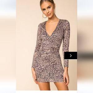 Superdown Leopard Wrap Dress Laurie Size M